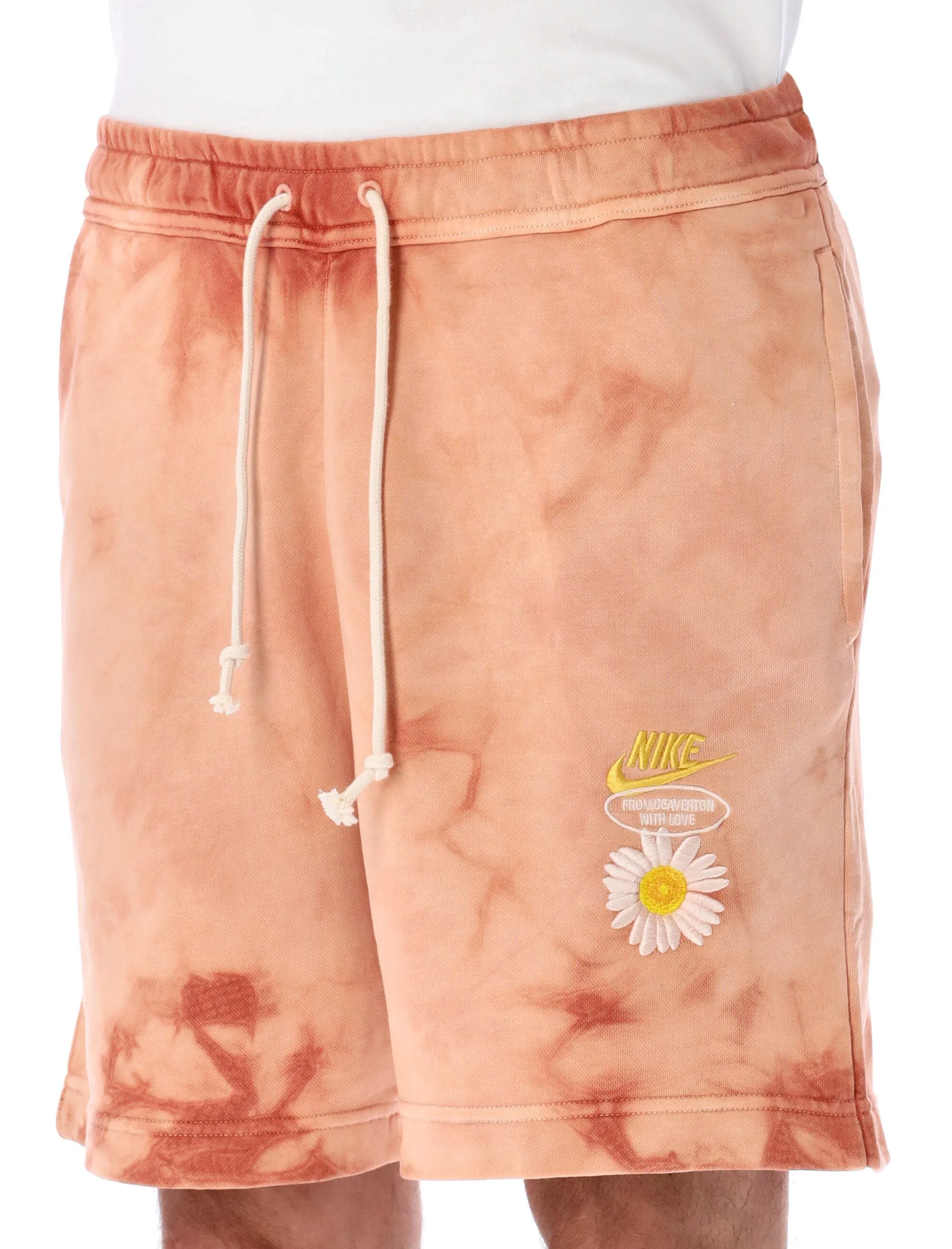 Nike Logo Embroidered Tie-Dyed Drawstring Shorts