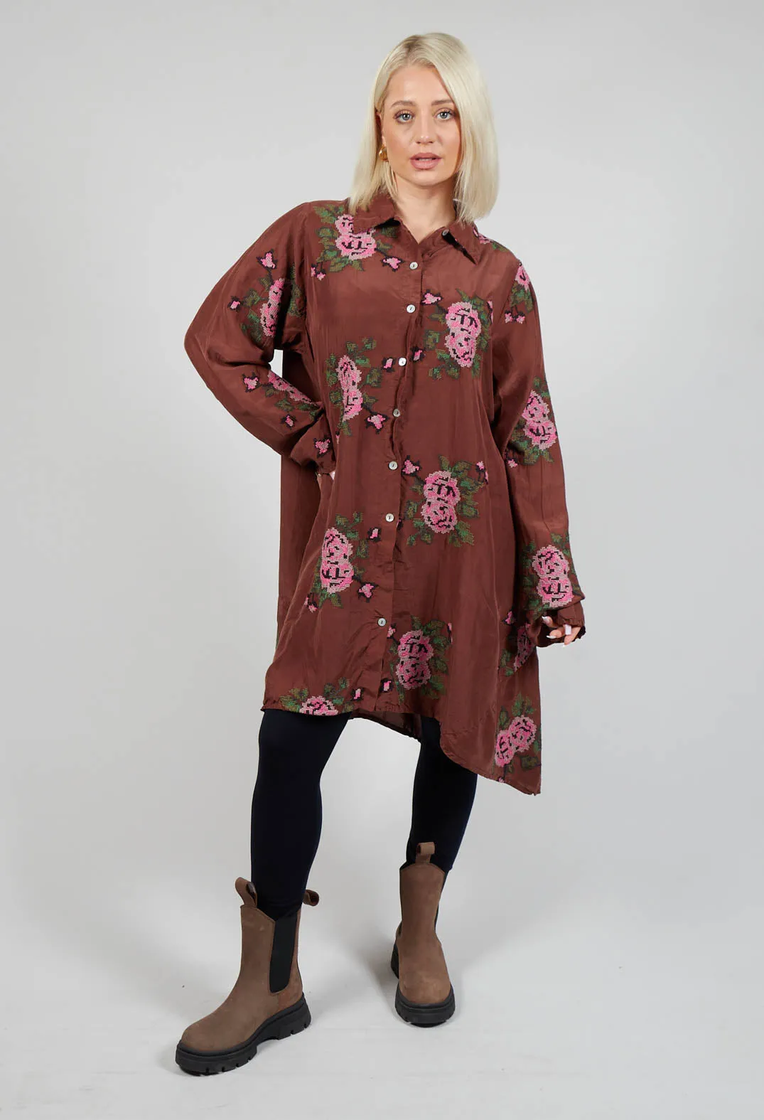 Origihell Shirt Dress in Mudcloth