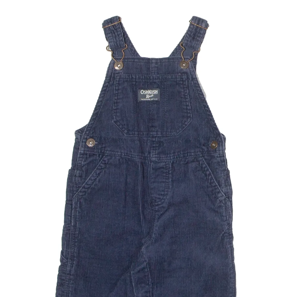 OSH KOSH B'GOSH Bear Embroidery Boys Dungarees Blue Corduroy ONE SIZE W21 L10