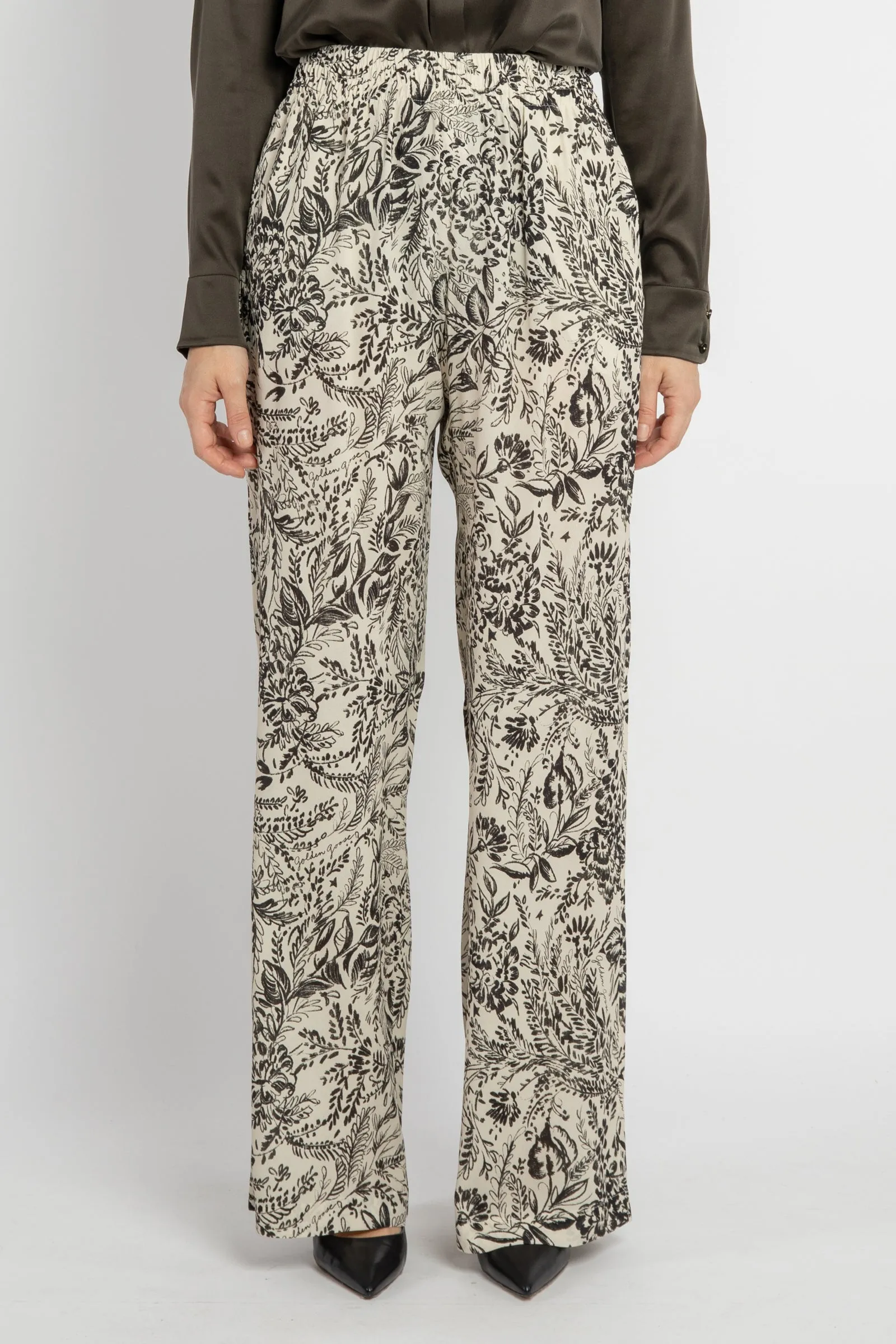 Pant Brittany Pajamas pantalone in crepe viscose con stampa floreale