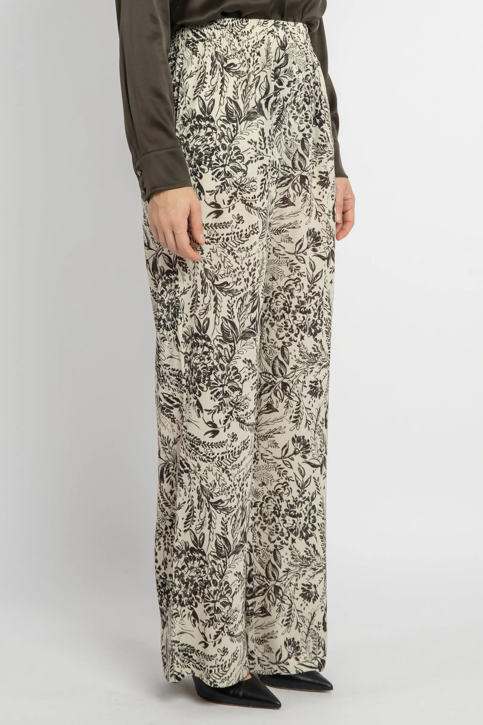 Pant Brittany Pajamas pantalone in crepe viscose con stampa floreale