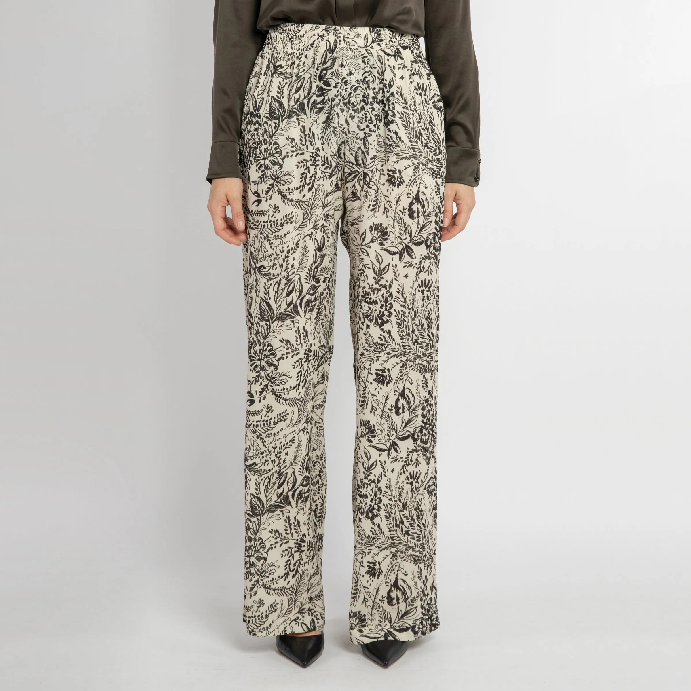 Pant Brittany Pajamas pantalone in crepe viscose con stampa floreale