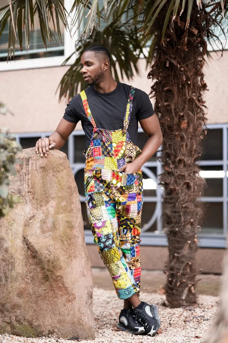 Patchwork Dungarees, African Dungarees in Ankara - Festival Dungarees