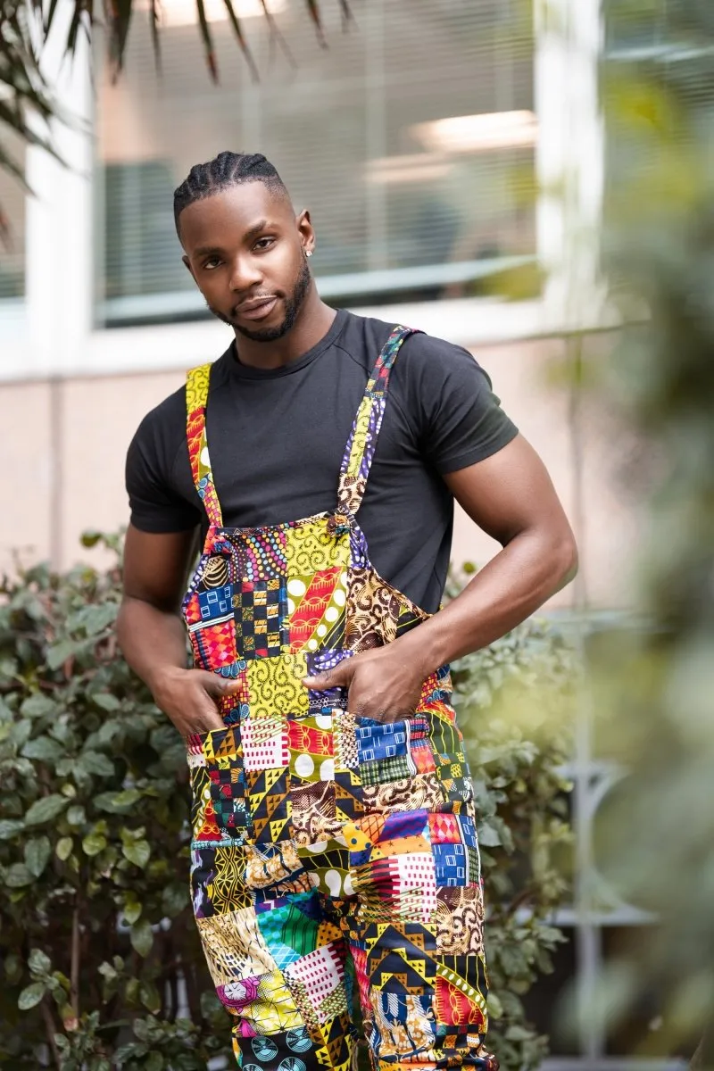 Patchwork Dungarees, African Dungarees in Ankara - Festival Dungarees