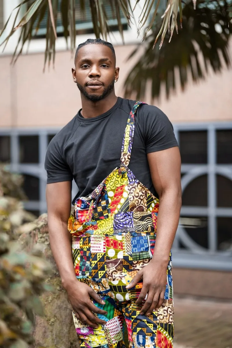 Patchwork Dungarees, African Dungarees in Ankara - Festival Dungarees