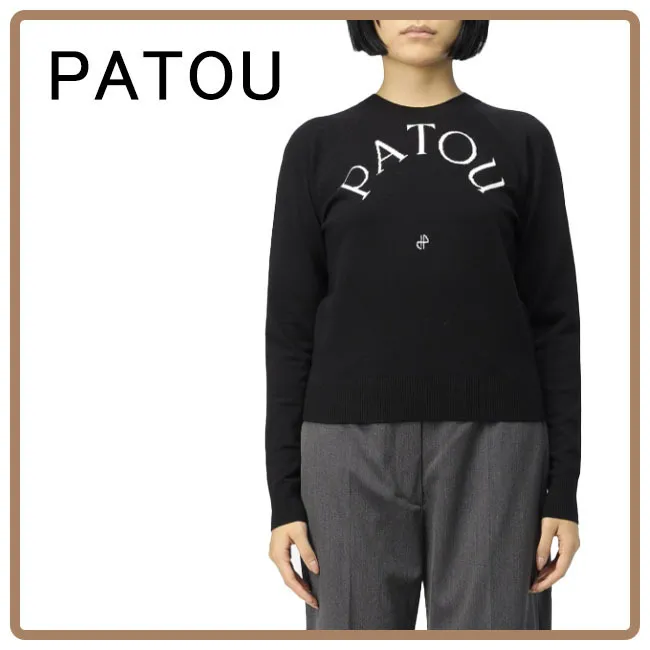 PATOU  |Crew Neck Casual Style Wool Long Sleeves Plain Office Style