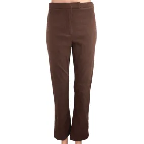 Patricia Jones Brown High Rise Stretch Ankle Flat Front Flare Dress Pants Size 2