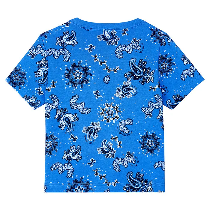 Petit Bateau Baby Banor T-shirt With Blue Bandana Print