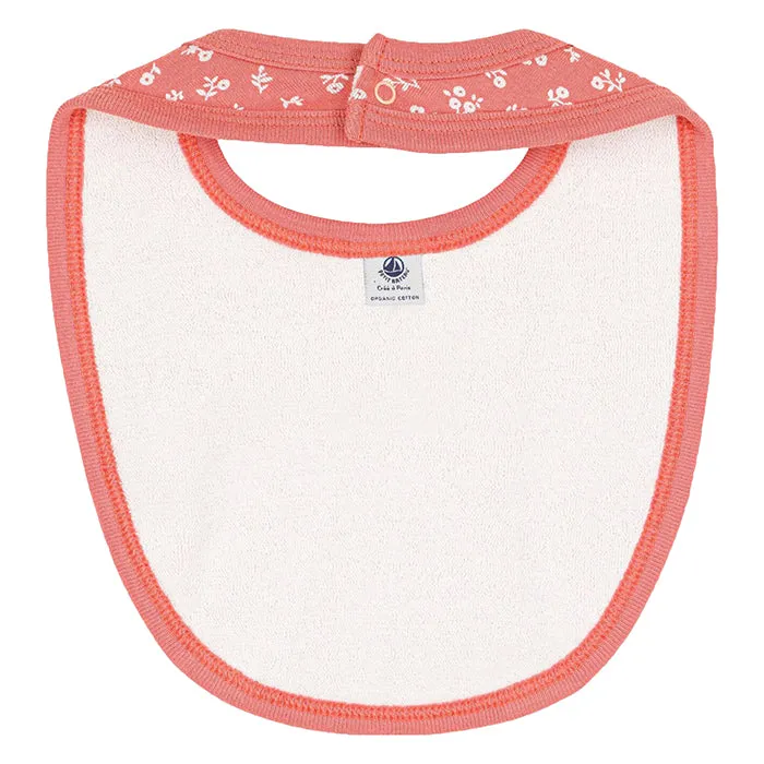 Petit Bateau Baby Bib Papaya Pink Floral Print