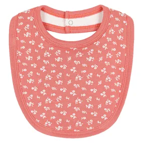 Petit Bateau Baby Bib Papaya Pink Floral Print