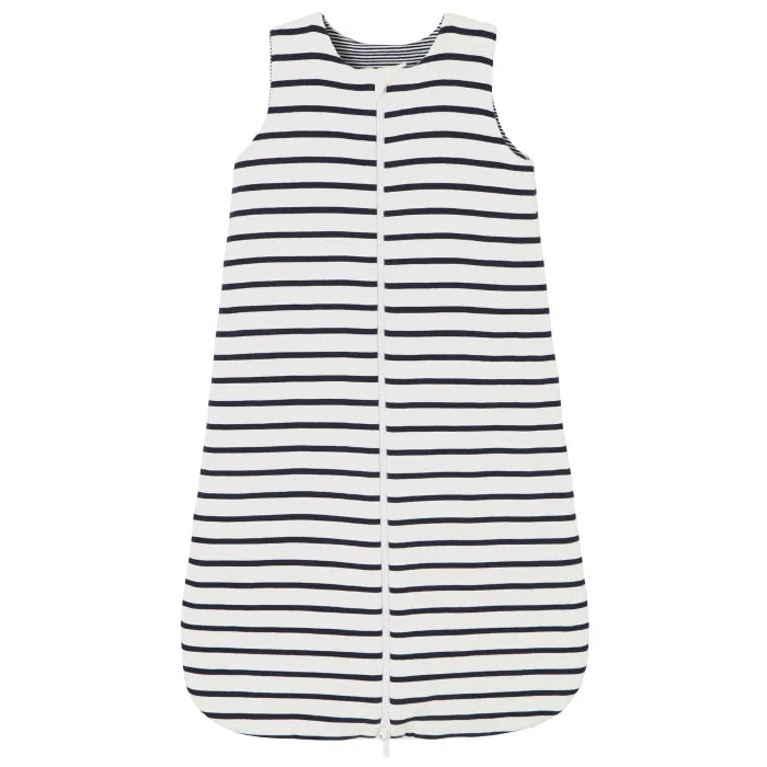 Petit Bateau Baby Reversible Sleepsac Navy Blue Stripes