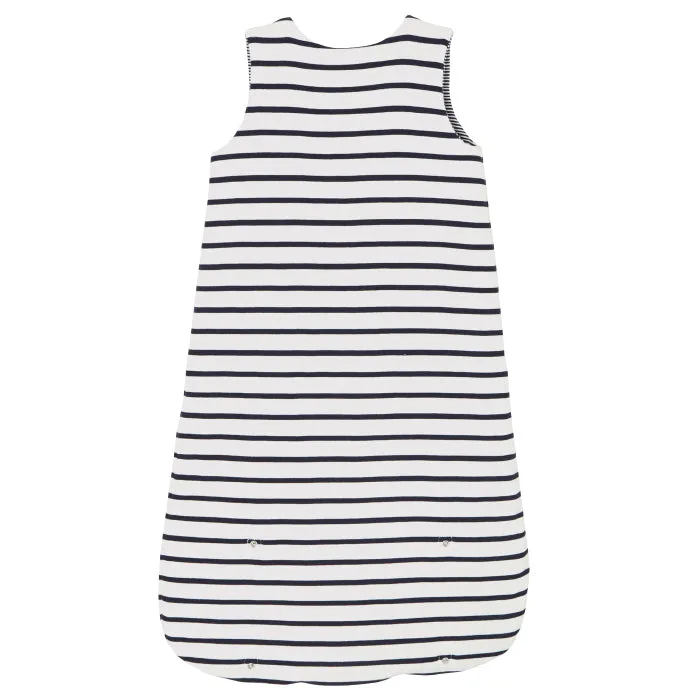 Petit Bateau Baby Reversible Sleepsac Navy Blue Stripes