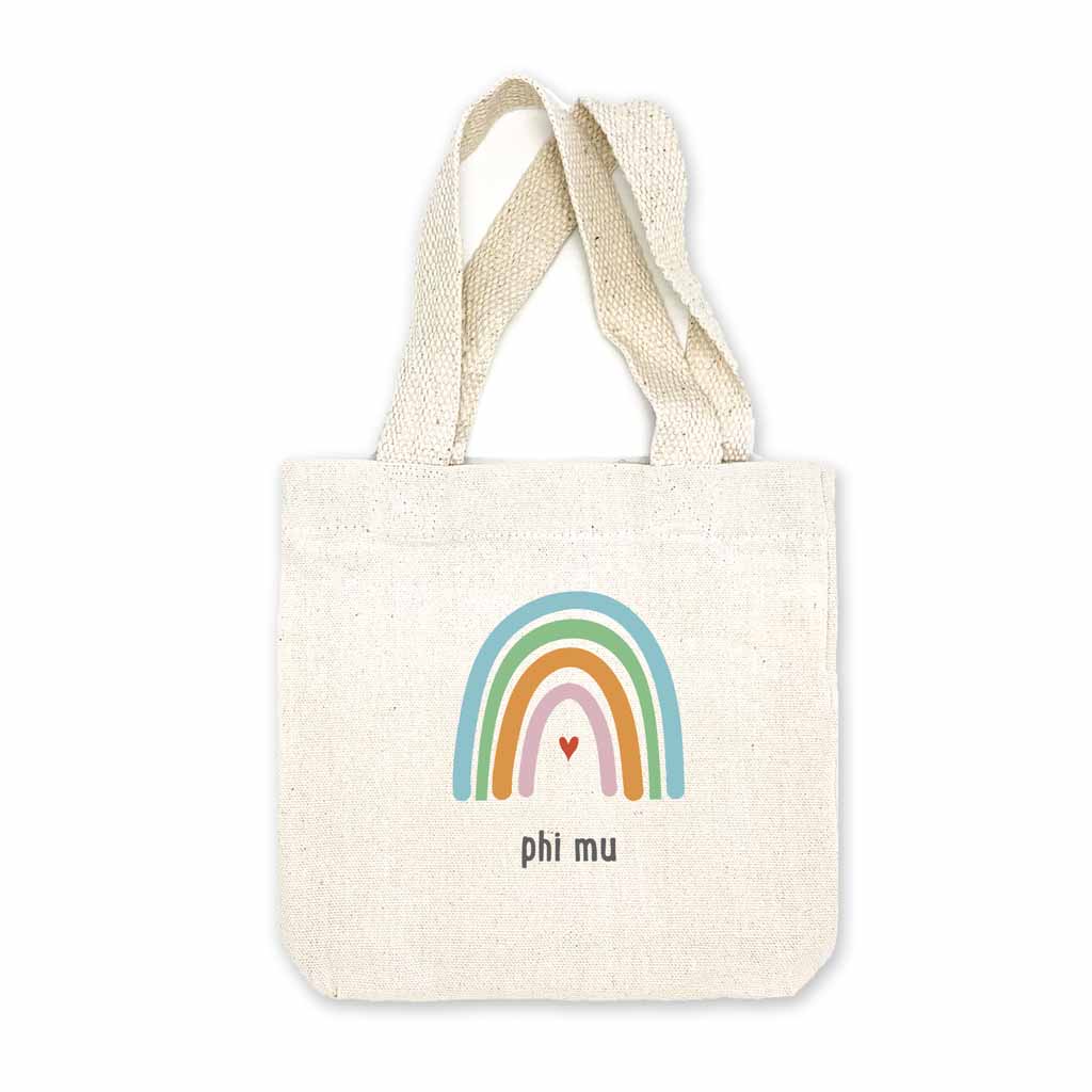 Phi Mu Sorority Rainbow Mini Tote Gift Bag