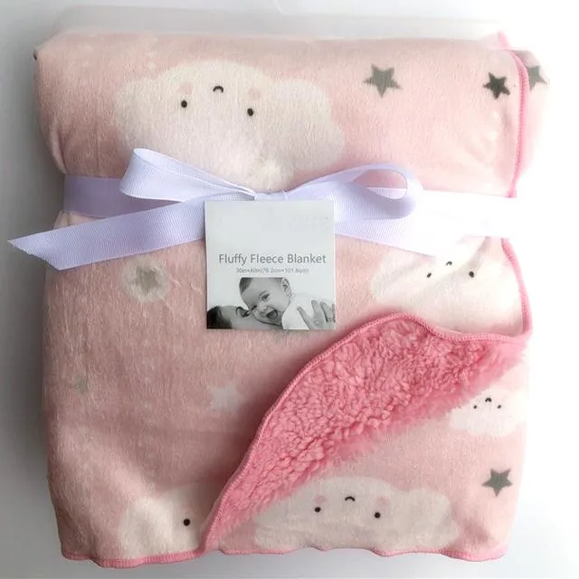 Pink Cloud Fluffy Fleece Baby Blanket