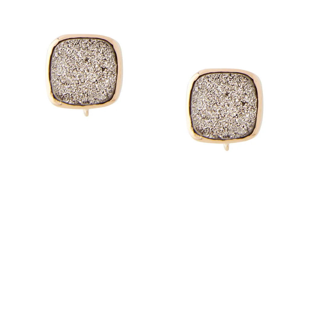 Platinum Druzy Earrings