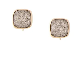 Platinum Druzy Earrings