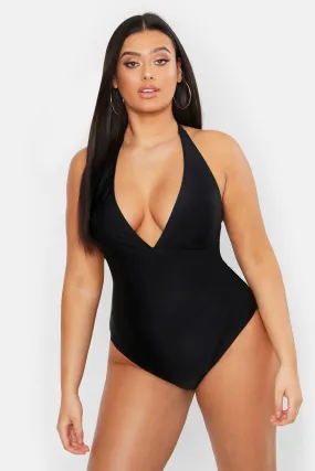 Plus Control Halter Swimsuit