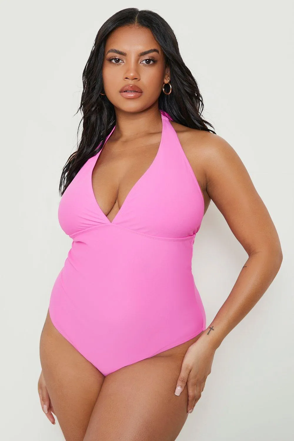 Plus Neon Control Plunge Swimsuit