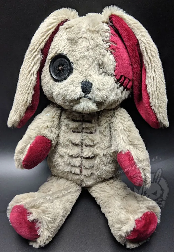 Plushie Dreadfuls -  Distressed White Rabbit - Plush Stuffed Animal