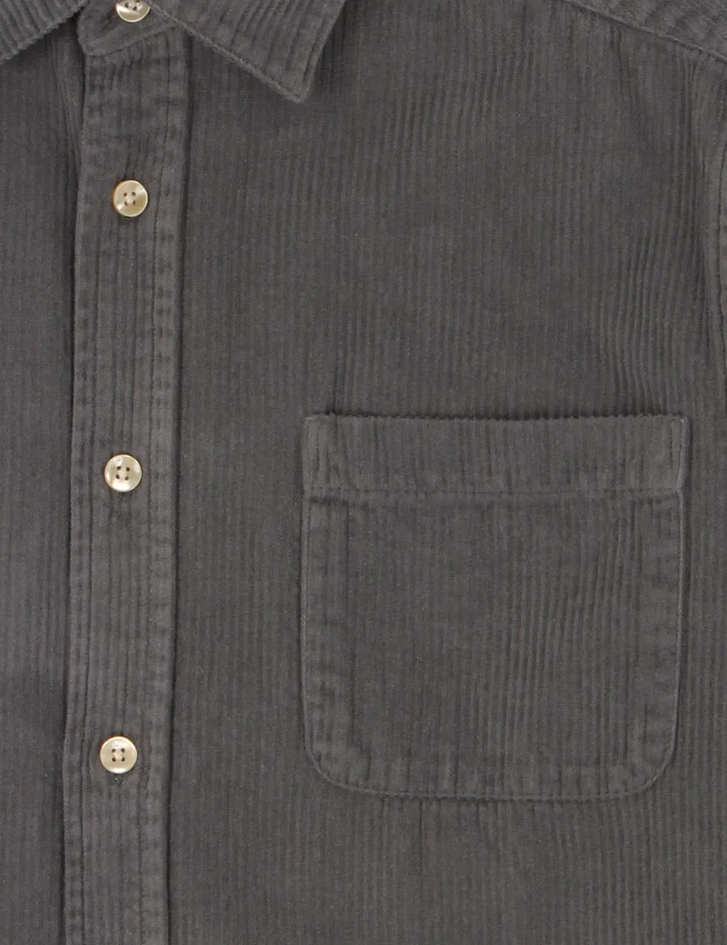 Portuguese Flannel Lobo Corduroy Shirt Anthracite