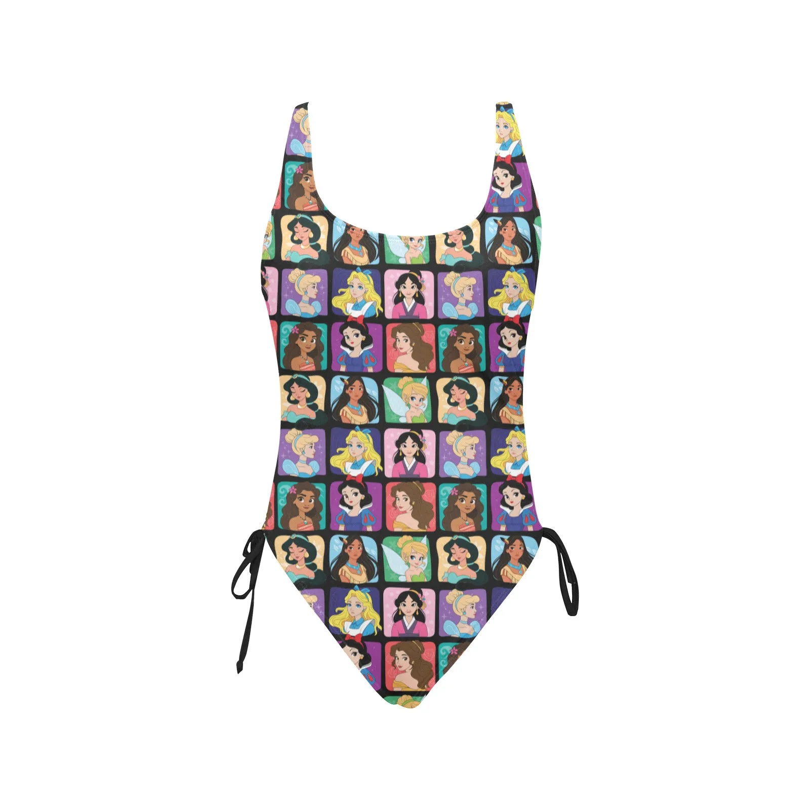 Princess Portraits Drawstring Side Women's One-Piece Swimsuit