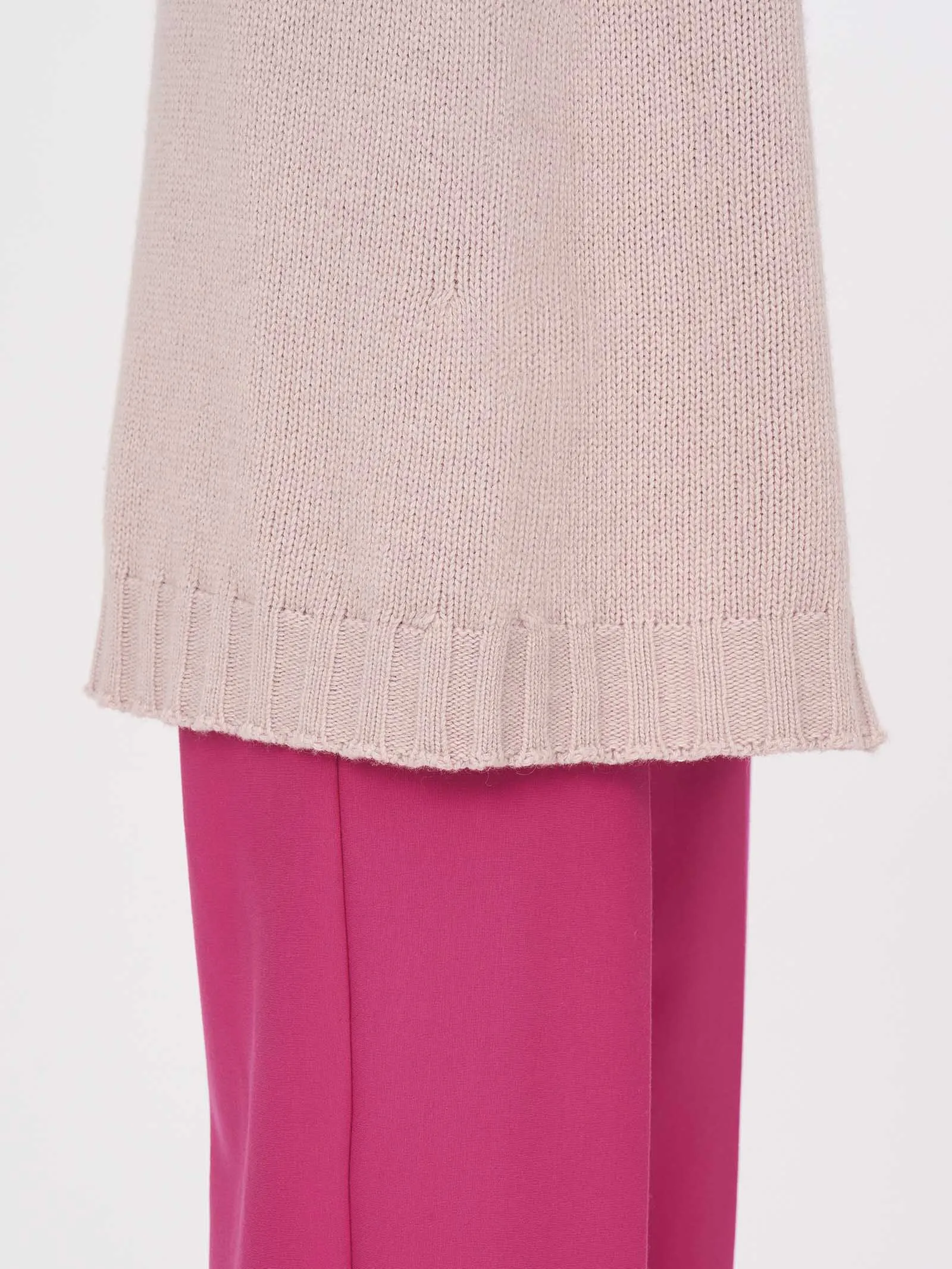 Pullover con collo vulcano in Cashmere Blend - Champignon