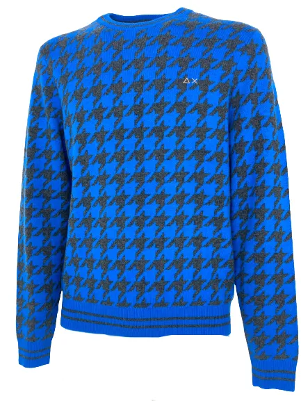 PULLOVER UOMO IN FANTASIA MARRONE/BLU MISTO LANA