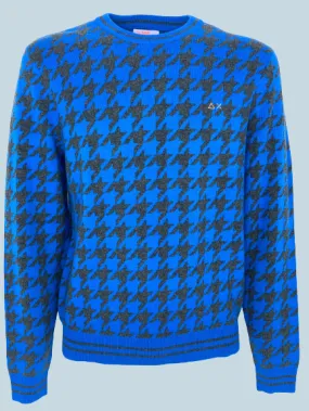 PULLOVER UOMO IN FANTASIA MARRONE/BLU MISTO LANA