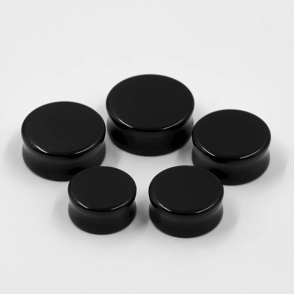 PUNKTURED | BLACK OBSIDIAN DOUBLE FLARED STONE PLUG