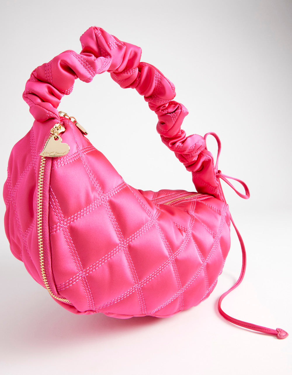 QUILTED NYLON SLING BAG PINK