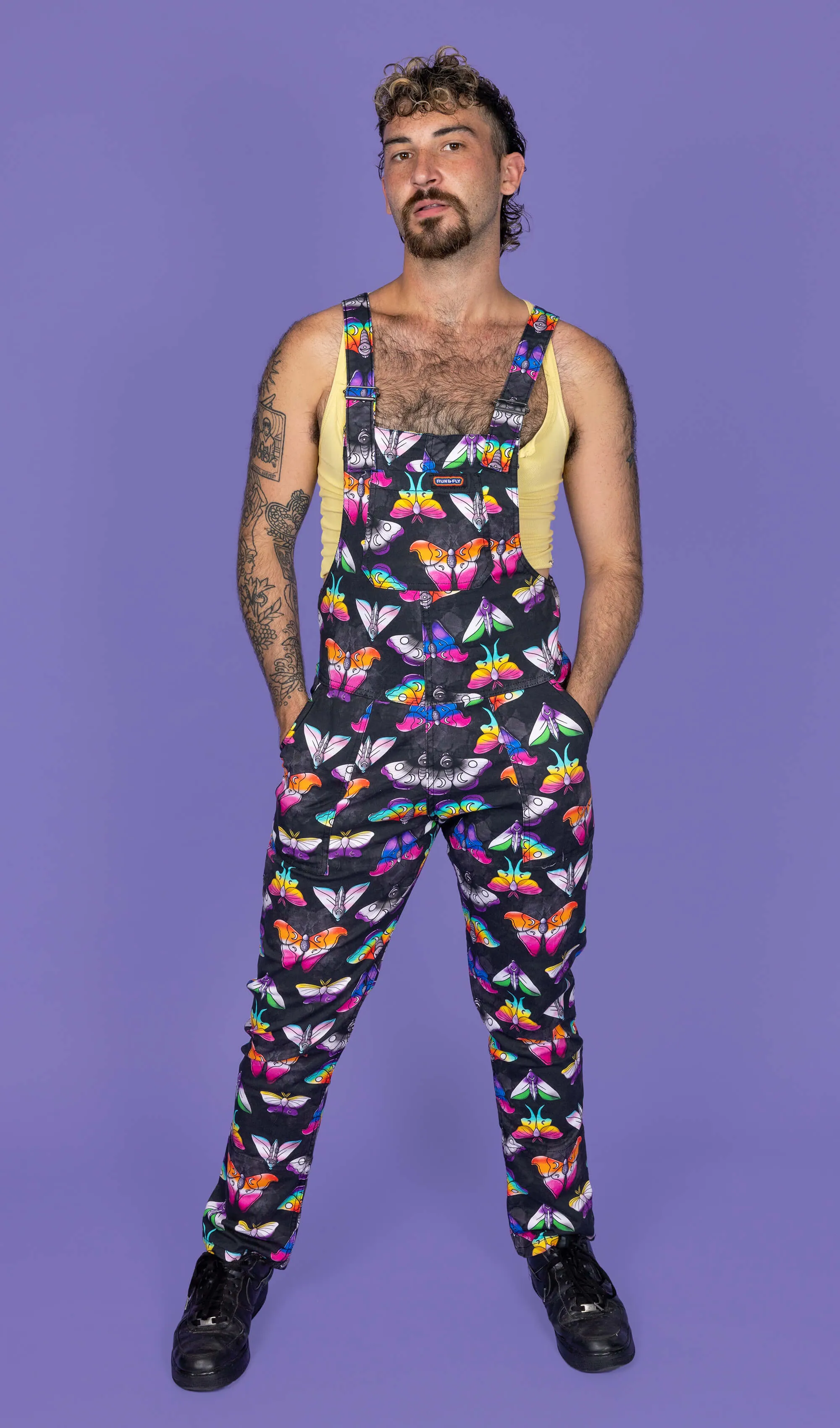 Rainbow Moth Dungarees