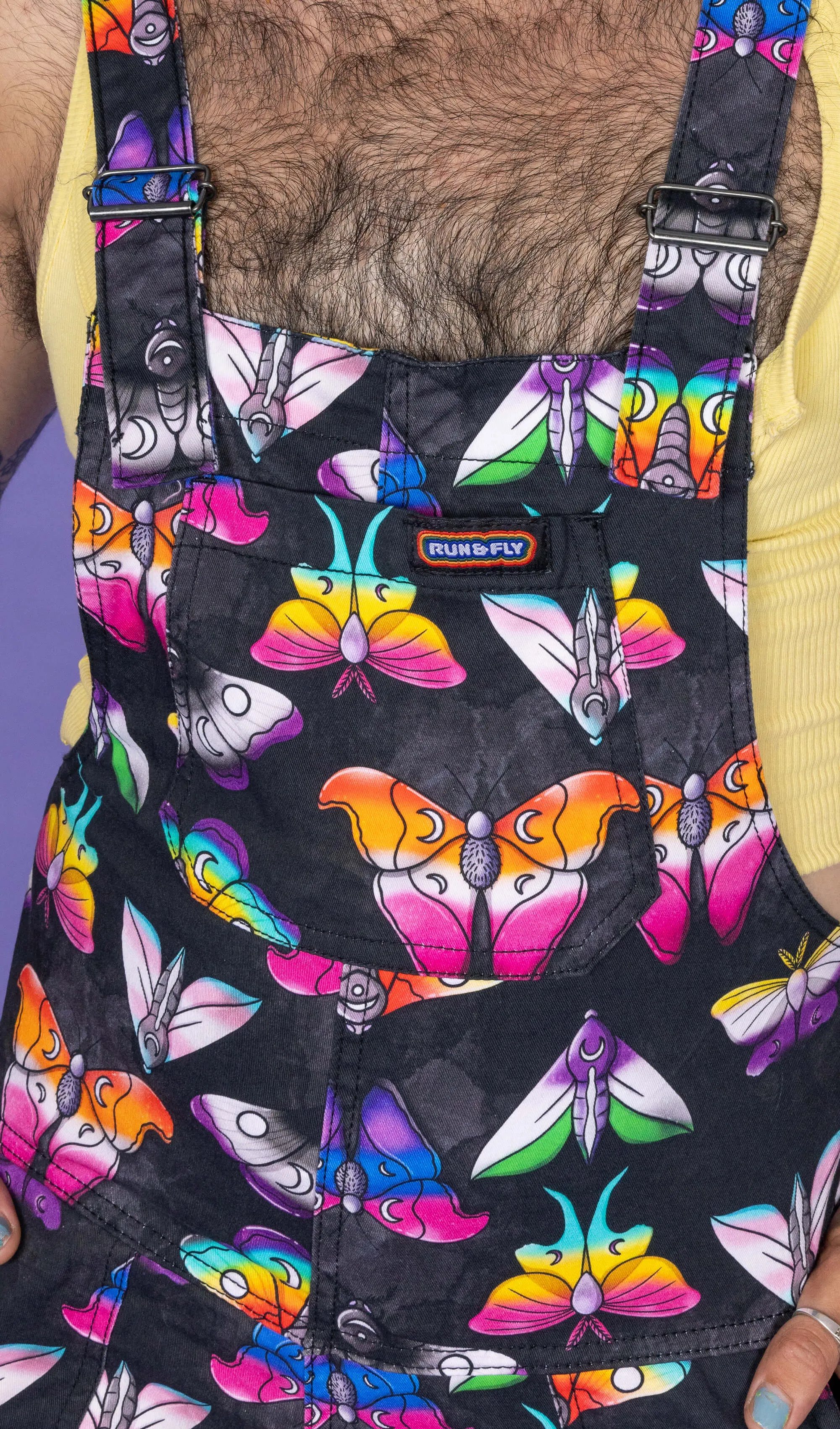 Rainbow Moth Dungarees