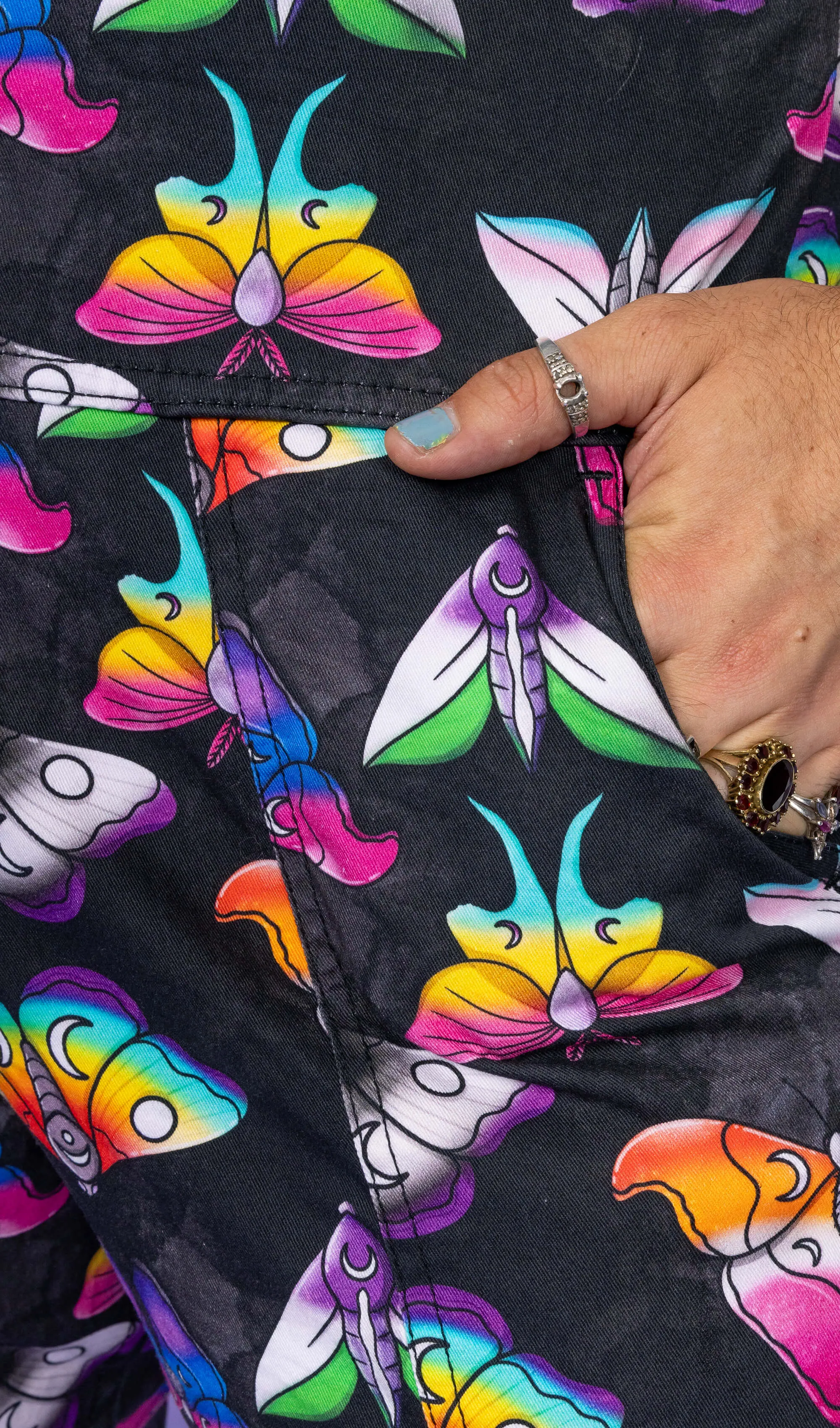 Rainbow Moth Dungarees