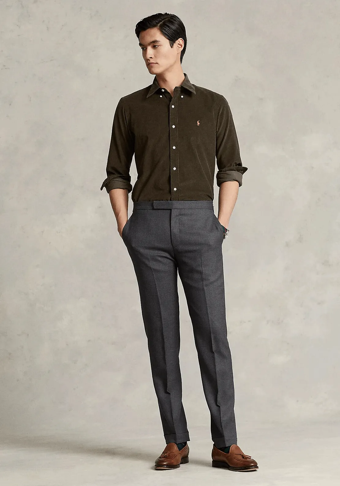 Ralph Lauren Fine Corduroy Shirt, Canopy Olive