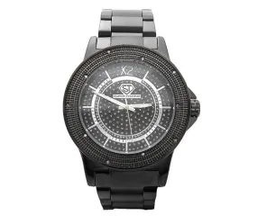 Real Diamond Super Techno Watch All Black Metal Bling