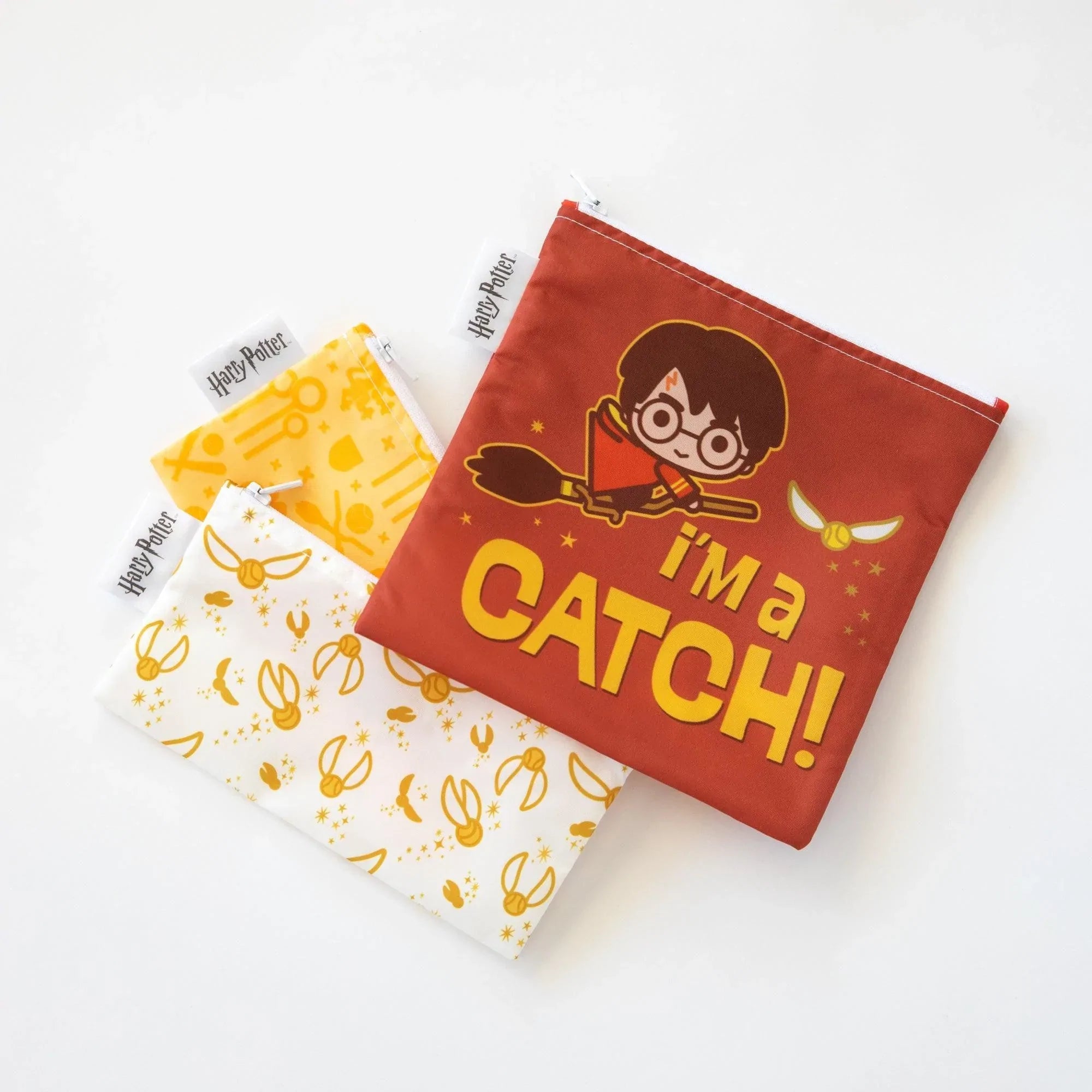 Reusable Snack Bag, 3-Pack: Quidditch