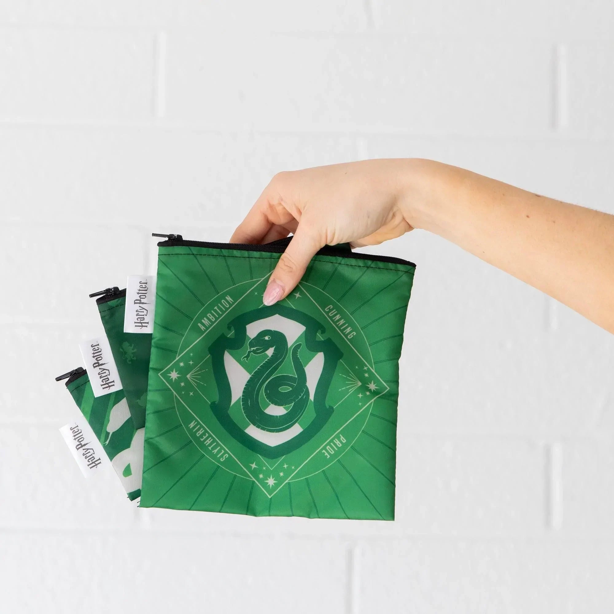 Reusable Snack Bag, 3-Pack: Slytherin