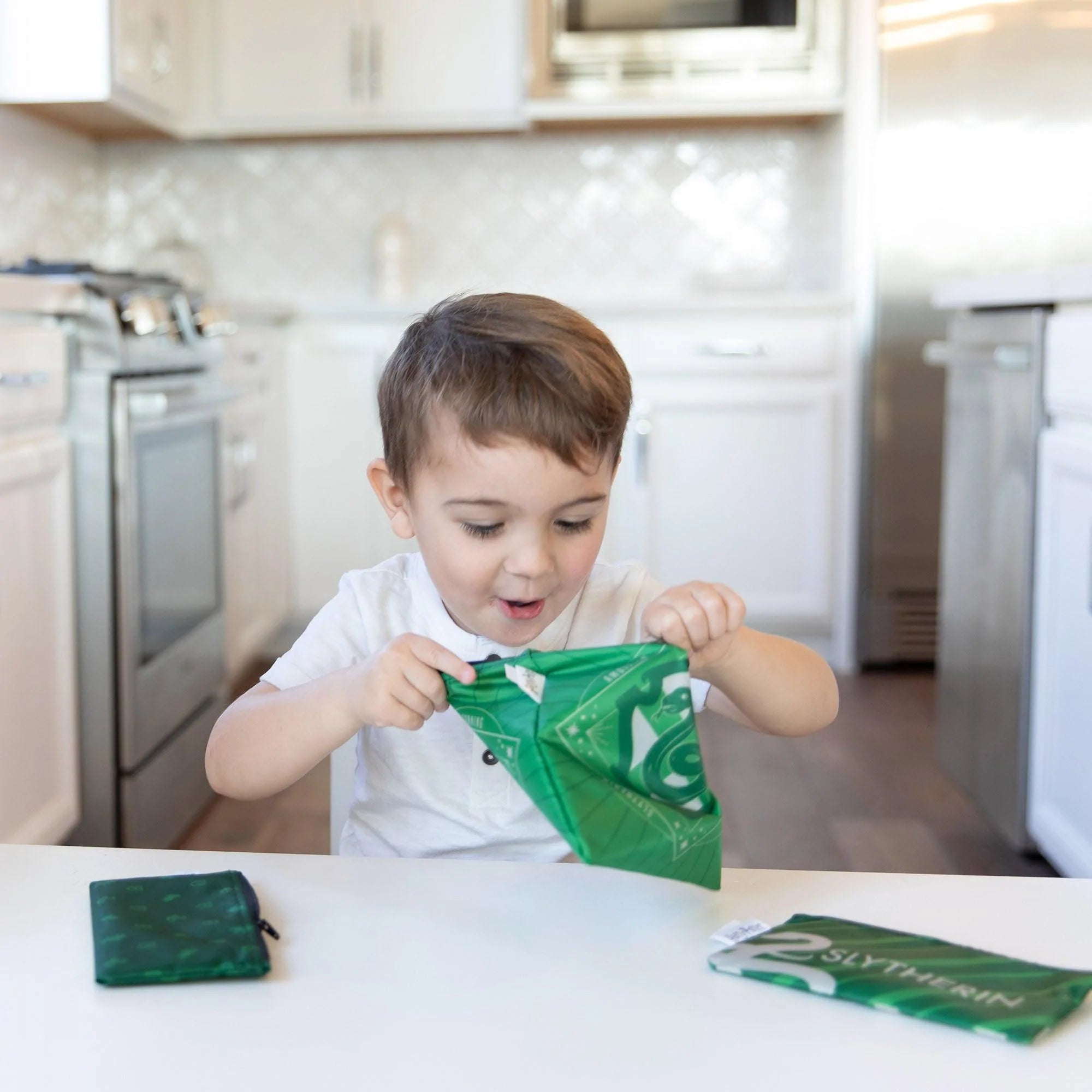 Reusable Snack Bag, 3-Pack: Slytherin