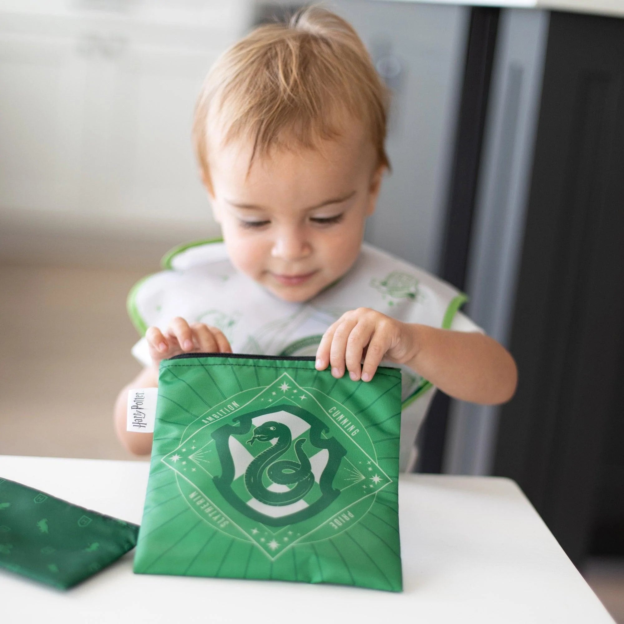 Reusable Snack Bag, 3-Pack: Slytherin