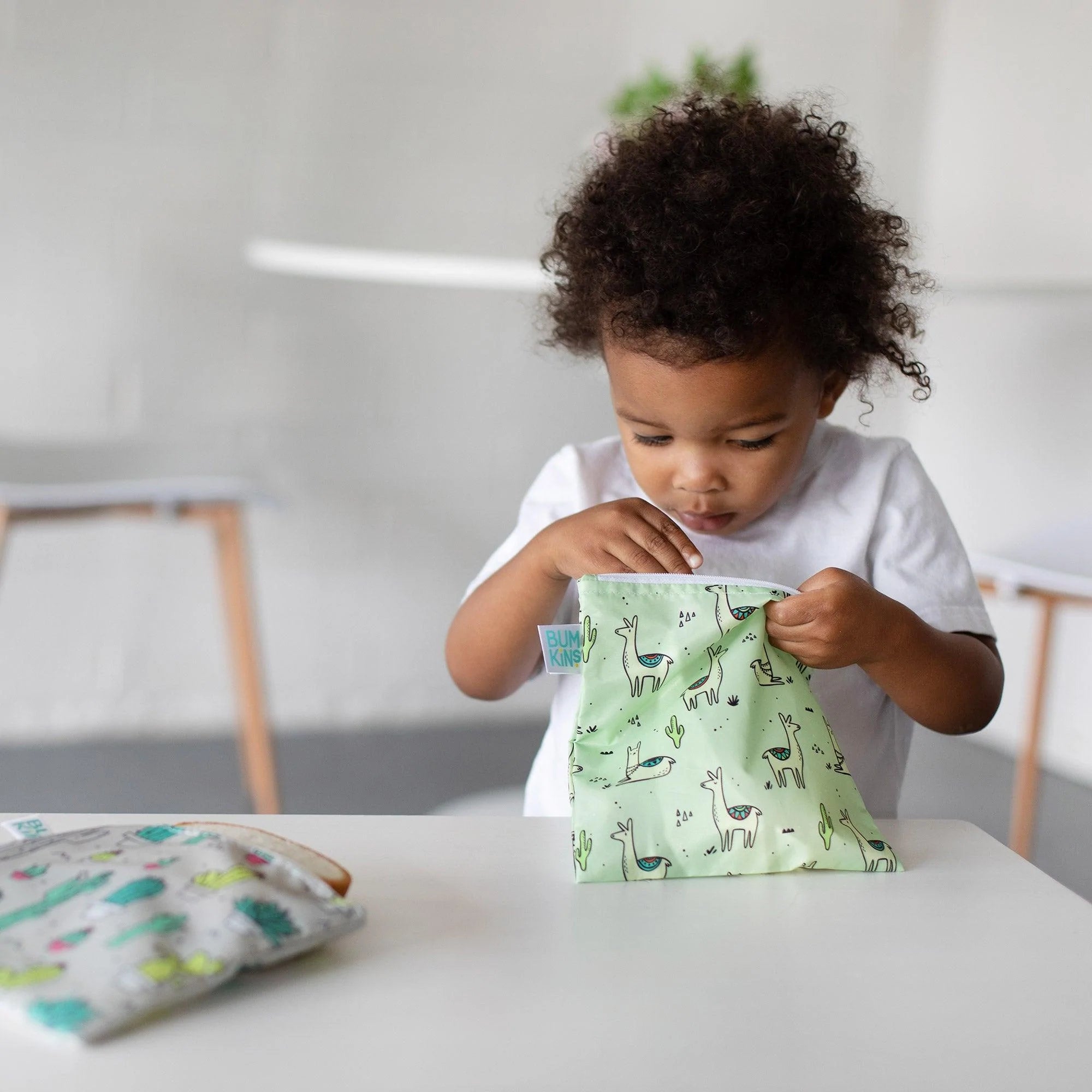 Reusable Snack Bag, Large 2-Pack: Cacti & Llama