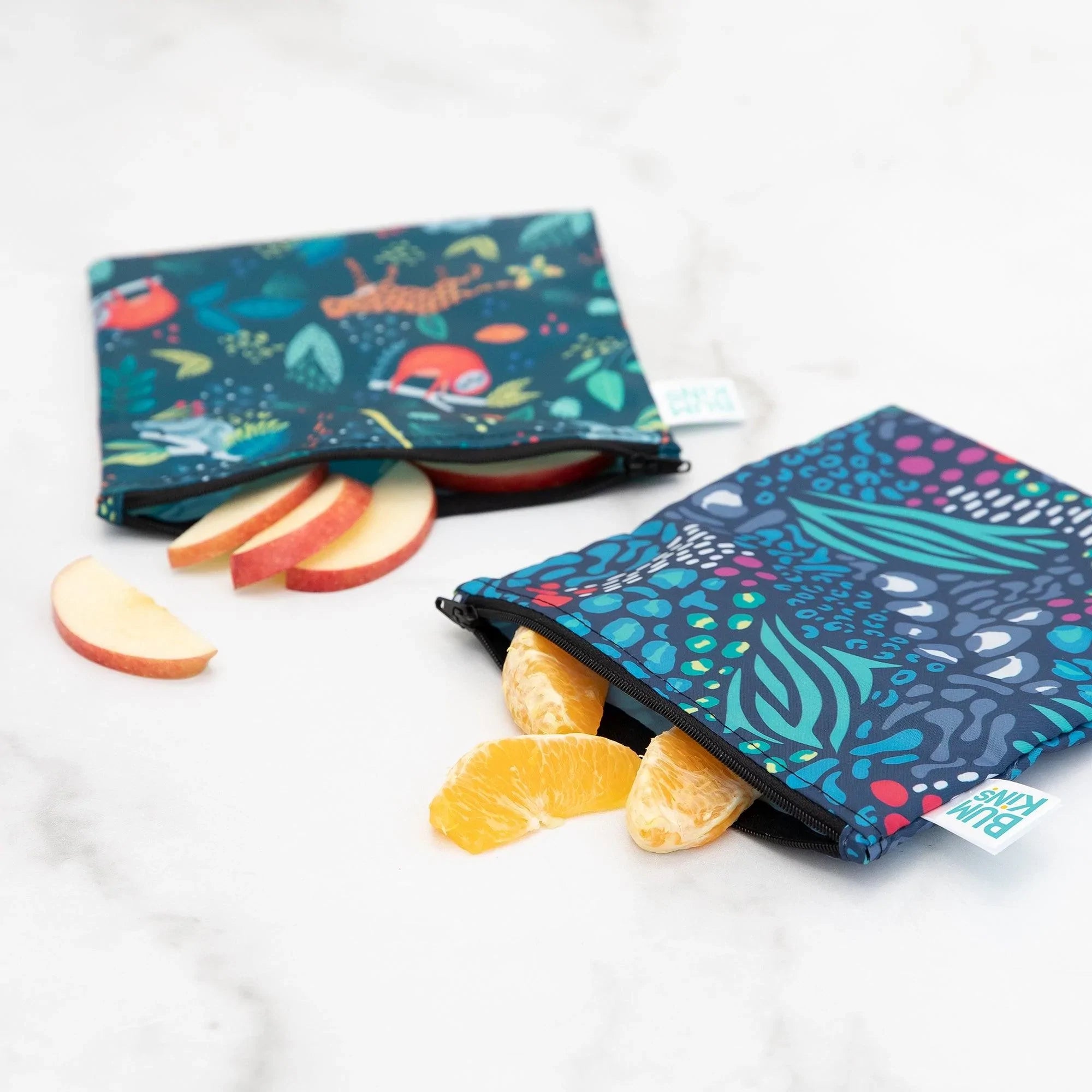 Reusable Snack Bag, Large 2-Pack: Jungle & Animal Prints