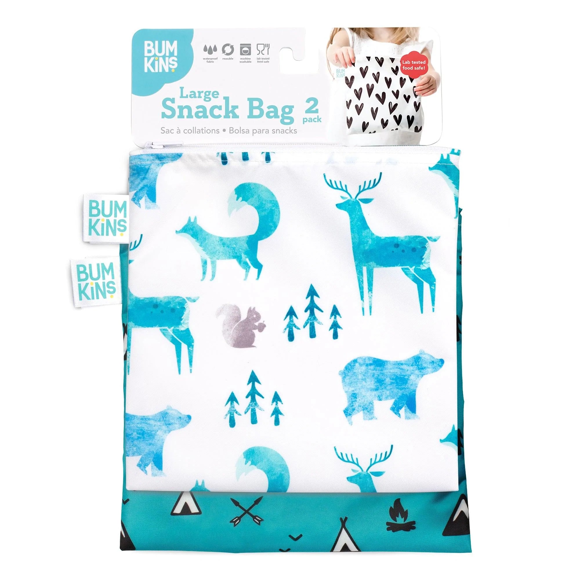 Reusable Snack Bag, Large 2-Pack: Outdoors & Wildlife