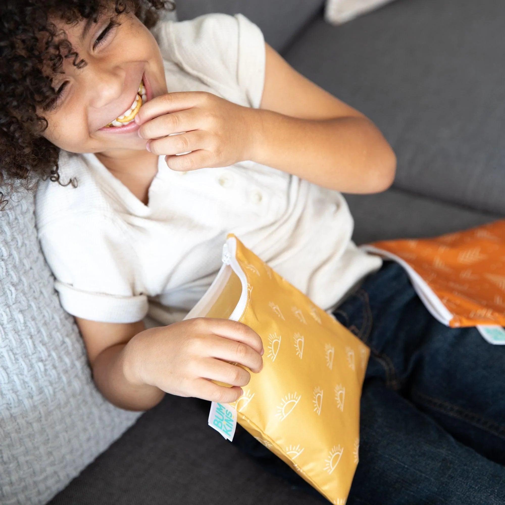 Reusable Snack Bag, Large 2-Pack: Sunshine and Grounded