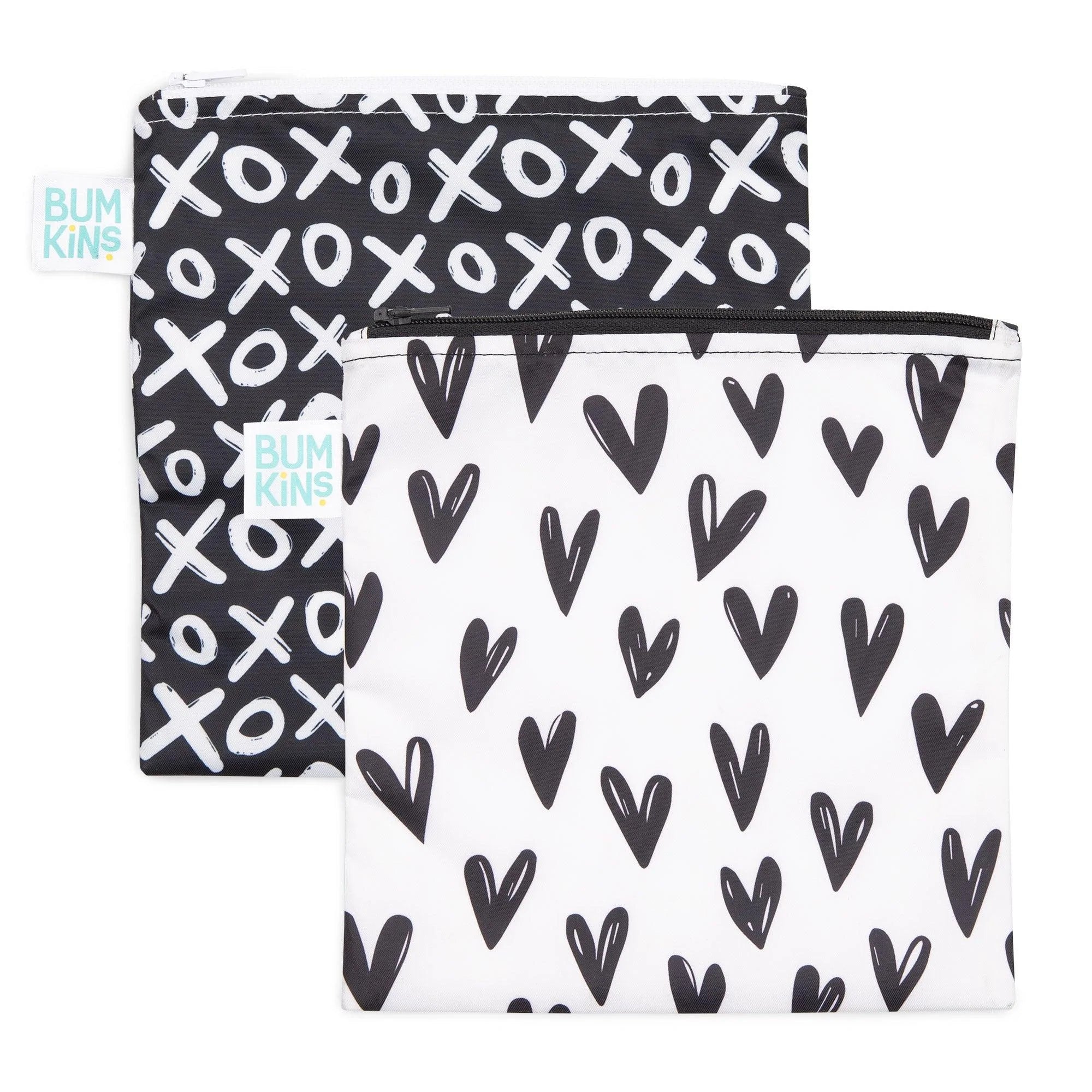 Reusable Snack Bag, Large 2-Pack: XOXO & Hearts