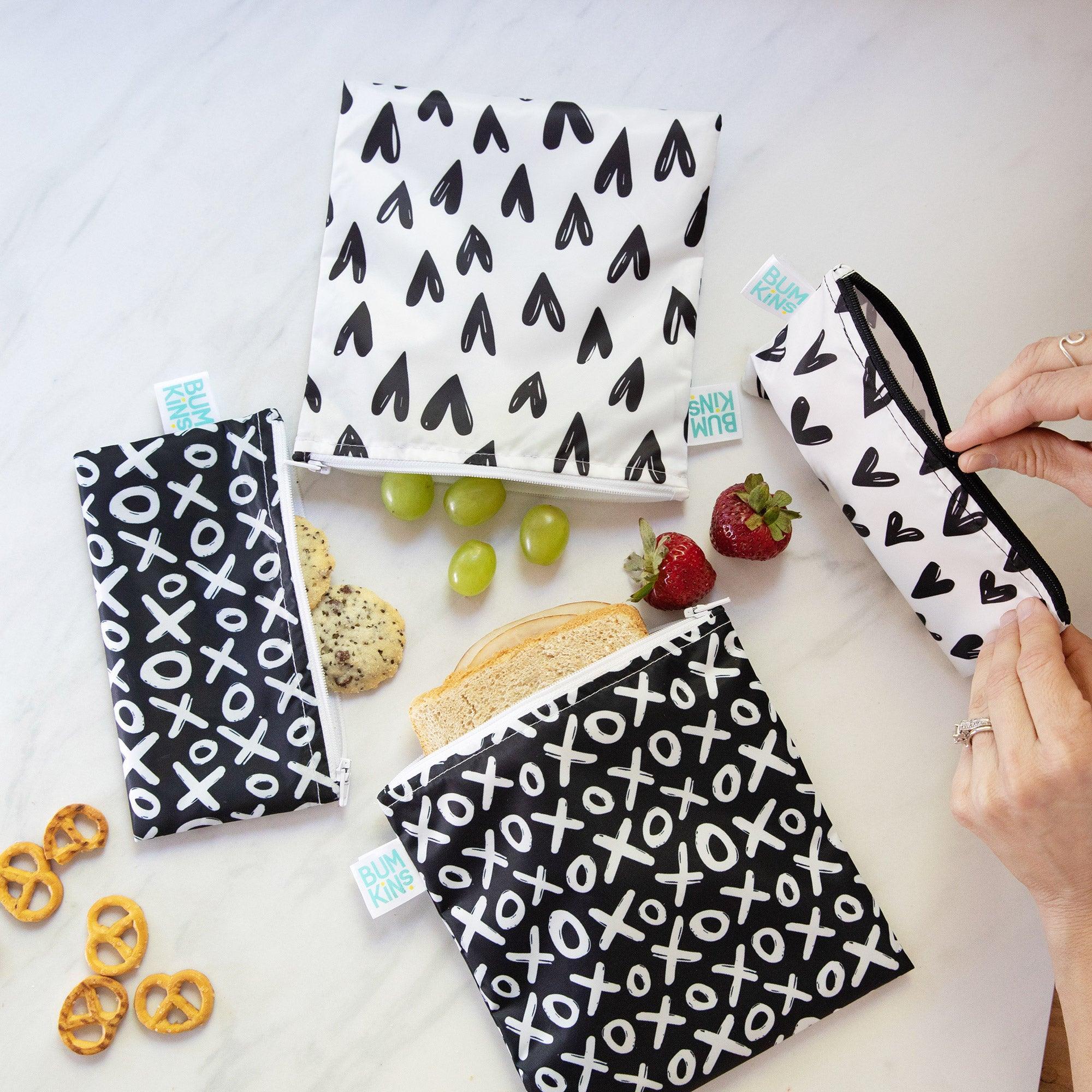 Reusable Snack Bag, Large 2-Pack: XOXO & Hearts