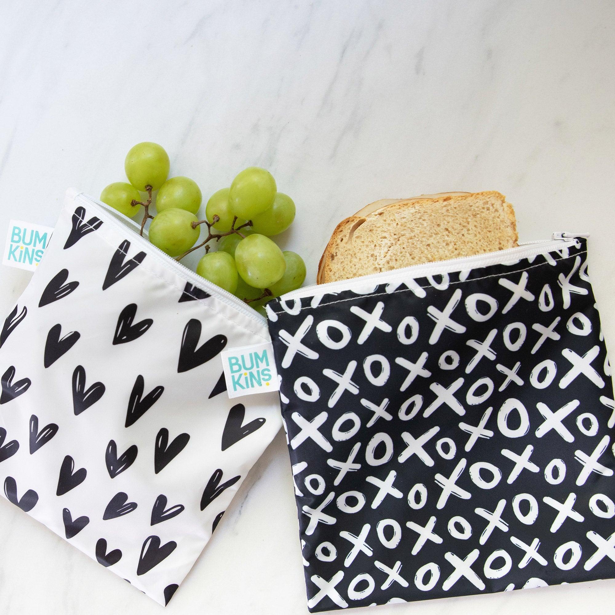 Reusable Snack Bag, Large 2-Pack: XOXO & Hearts