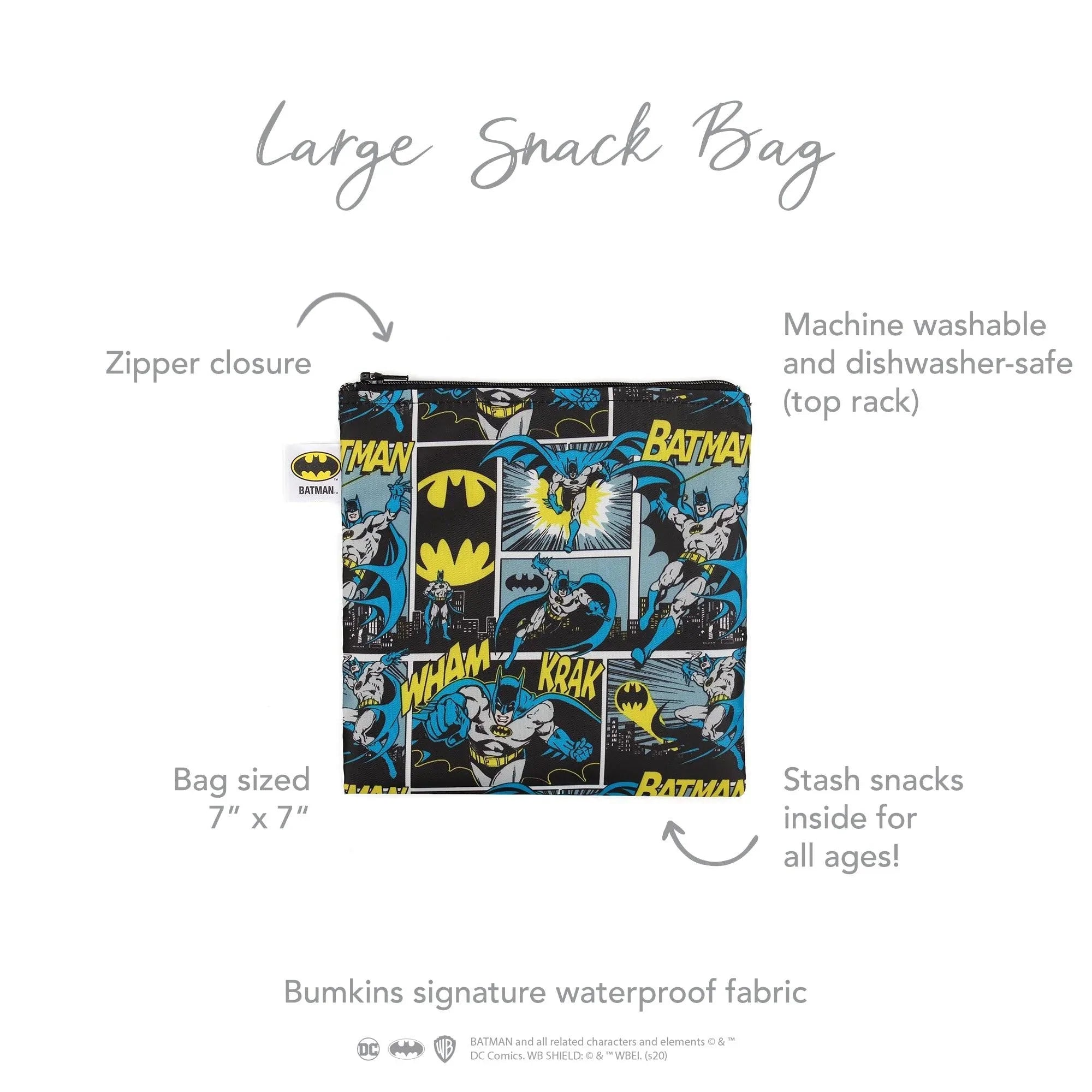 Reusable Snack Bag, Large: Batman