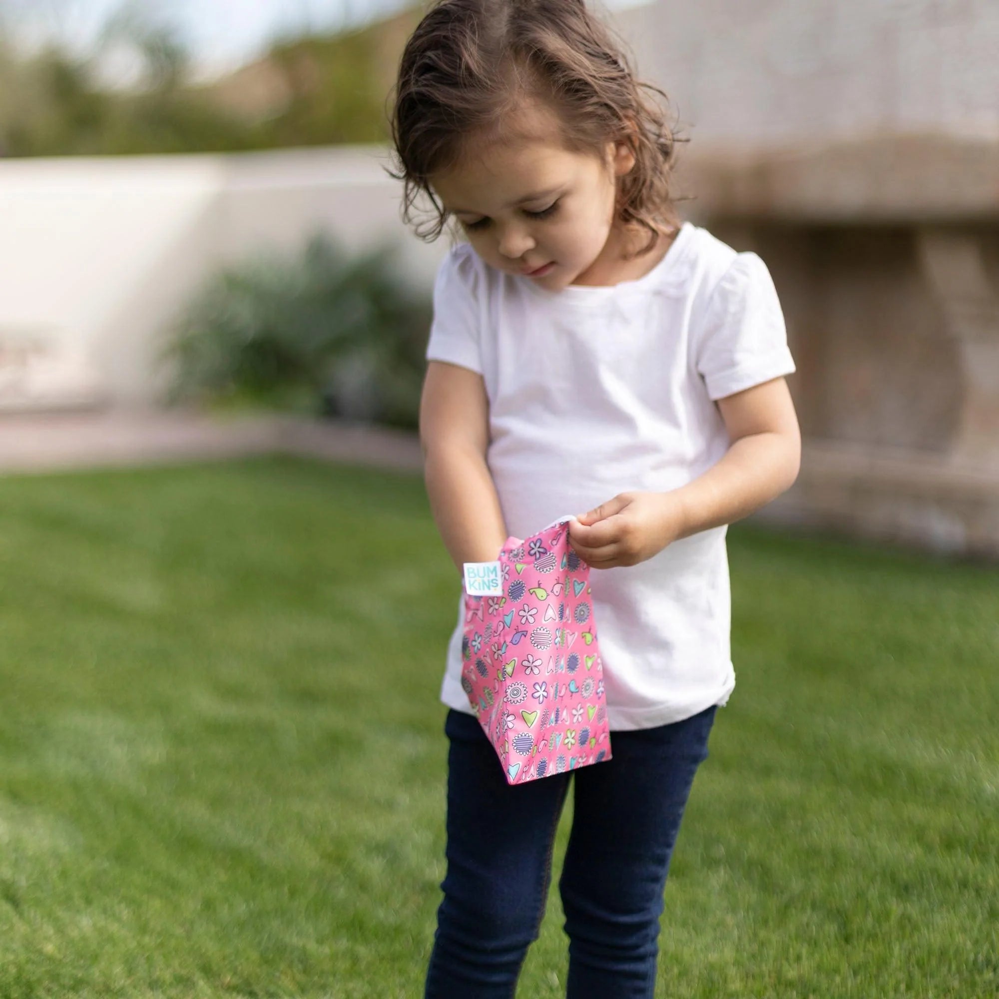 Reusable Snack Bag, Large: Love Birds