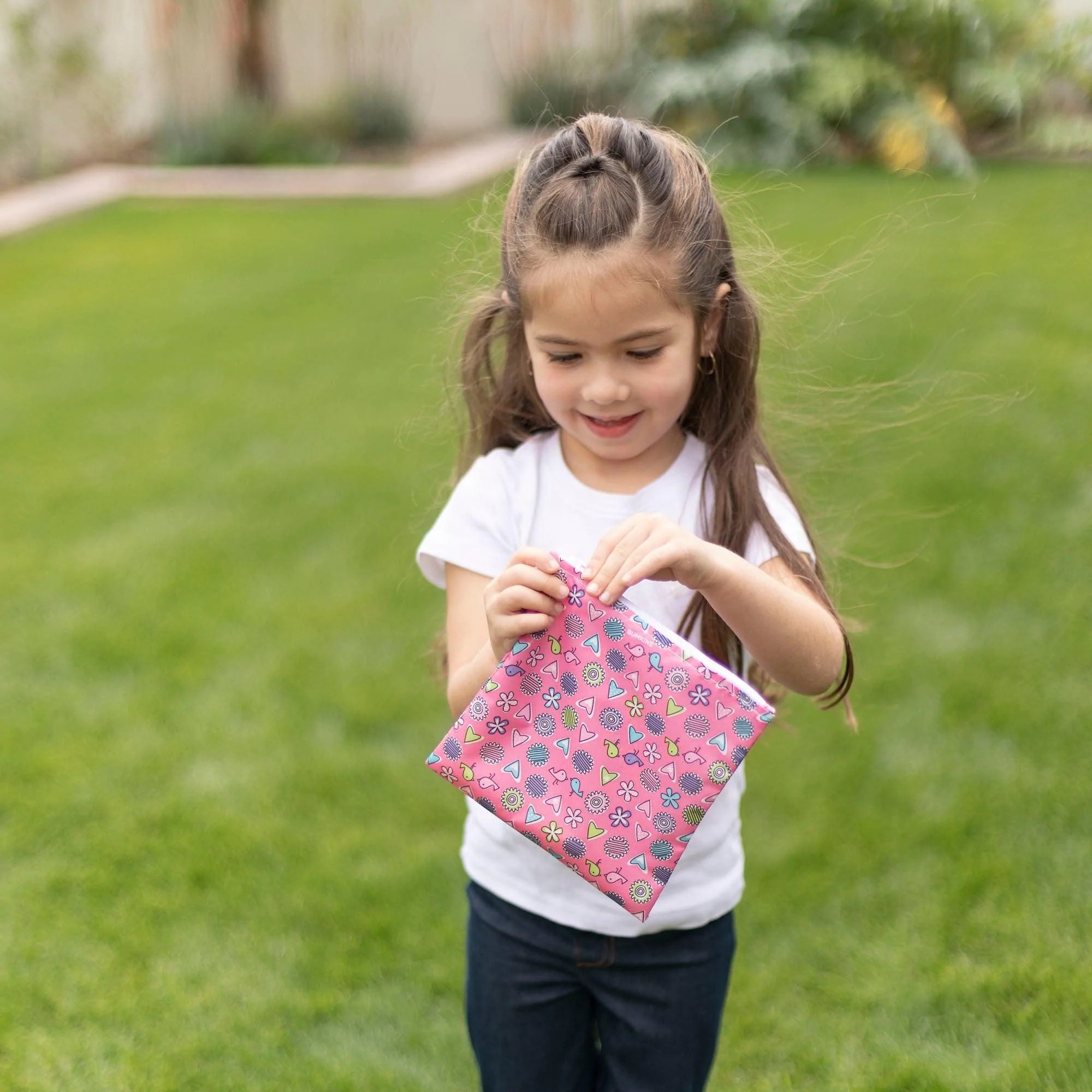 Reusable Snack Bag, Large: Love Birds