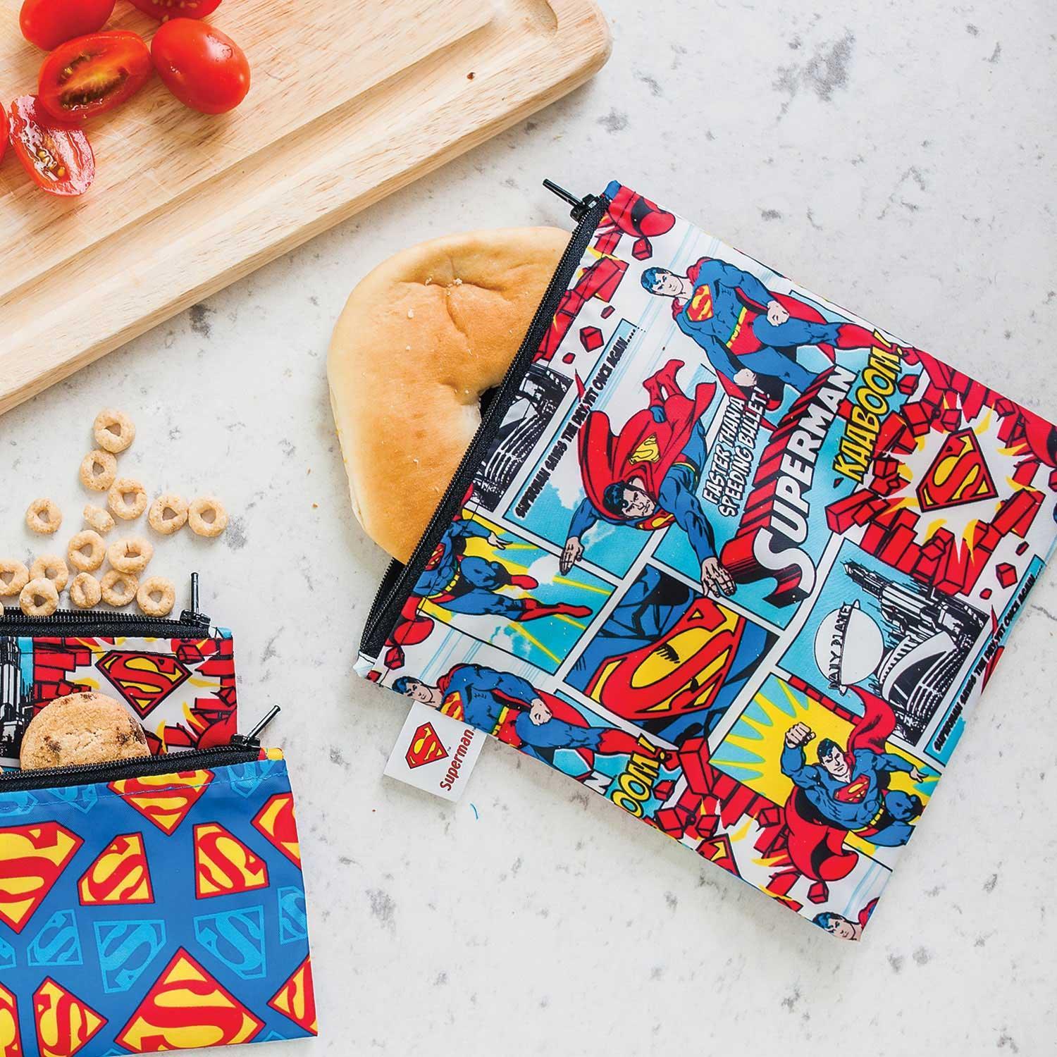 Reusable Snack Bag, Large: Superman